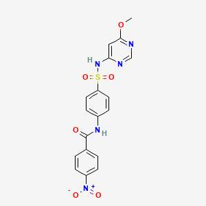 molecular formula C18H15N5O6S B2377597 N-(4-(N-(6-methoxypyrimidin-4-yl)sulfamoyl)phenyl)-4-nitrobenzamide CAS No. 330188-99-3