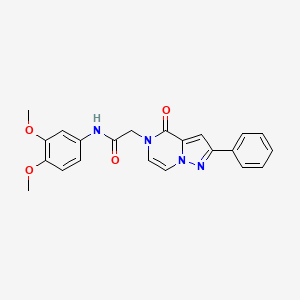 molecular formula C22H20N4O4 B2377607 N-(3,4-dimethoxyphenyl)-2-(4-oxo-2-phenylpyrazolo[1,5-a]pyrazin-5(4H)-yl)acetamide CAS No. 941893-76-1