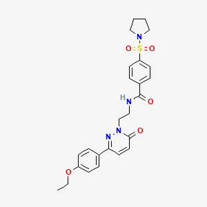 molecular formula C25H28N4O5S B2377622 N-(2-(3-(4-ethoxyphenyl)-6-oxopyridazin-1(6H)-yl)ethyl)-4-(pyrrolidin-1-ylsulfonyl)benzamide CAS No. 921805-93-8