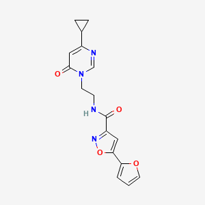 N-(2-(4-cyclopropyl-6-oxopyrimidin-1(6H)-yl)ethyl)-5-(furan-2-yl)isoxazole-3-carboxamide