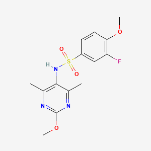 3-fluoro-4-methoxy-N-(2-methoxy-4,6-dimethylpyrimidin-5-yl)benzenesulfonamide