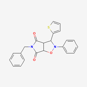 5-benzyl-2-phenyl-3-(thiophen-2-yl)dihydro-2H-pyrrolo[3,4-d]isoxazole-4,6(5H,6aH)-dione