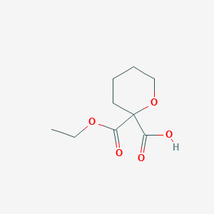 molecular formula C9H14O5 B2377661 2-Ethoxycarbonyloxane-2-carboxylic acid CAS No. 2411290-58-7