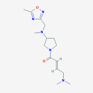 (E)-4-(Dimethylamino)-1-[3-[methyl-[(5-methyl-1,2,4-oxadiazol-3-yl)methyl]amino]pyrrolidin-1-yl]but-2-en-1-one