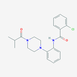 molecular formula C21H24ClN3O2 B237768 2-chloro-N-[2-(4-isobutyryl-1-piperazinyl)phenyl]benzamide 