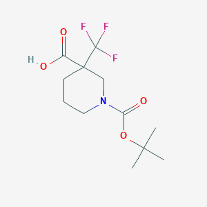 1-[(2-Methylpropan-2-yl)oxycarbonyl]-3-(trifluoromethyl)piperidine-3-carboxylic acid