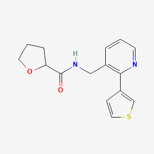molecular formula C15H16N2O2S B2377703 N-((2-(thiophen-3-yl)pyridin-3-yl)methyl)tetrahydrofuran-2-carboxamide CAS No. 2034564-87-7