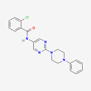 2-chloro-N-(2-(4-phenylpiperazin-1-yl)pyrimidin-5-yl)benzamide
