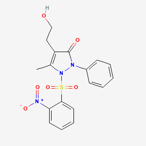 4-(2-hydroxyethyl)-5-methyl-1-[(2-nitrophenyl)sulfonyl]-2-phenyl-1,2-dihydro-3H-pyrazol-3-one