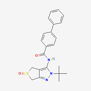 N-(2-(tert-butyl)-5-oxido-4,6-dihydro-2H-thieno[3,4-c]pyrazol-3-yl)-[1,1'-biphenyl]-4-carboxamide