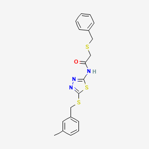 2-(benzylthio)-N-(5-((3-methylbenzyl)thio)-1,3,4-thiadiazol-2-yl)acetamide
