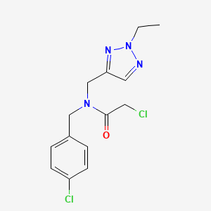 molecular formula C14H16Cl2N4O B2377727 2-Chloro-N-[(4-chlorophenyl)methyl]-N-[(2-ethyltriazol-4-yl)methyl]acetamide CAS No. 2411310-17-1