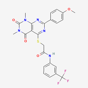 2-((2-(4-methoxyphenyl)-6,8-dimethyl-5,7-dioxo-5,6,7,8-tetrahydropyrimido[4,5-d]pyrimidin-4-yl)thio)-N-(3-(trifluoromethyl)phenyl)acetamide
