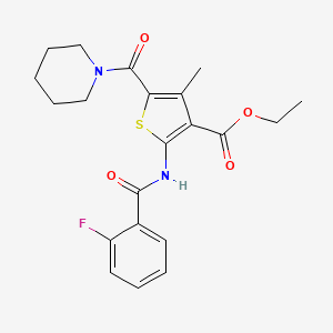 Ethyl 2-(2-fluorobenzamido)-4-methyl-5-(piperidine-1-carbonyl)thiophene-3-carboxylate