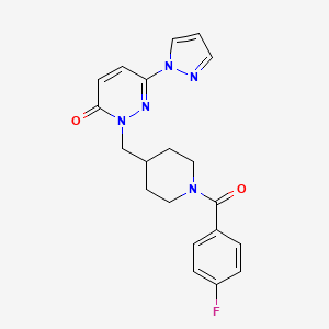 2-[[1-(4-Fluorobenzoyl)piperidin-4-yl]methyl]-6-pyrazol-1-ylpyridazin-3-one