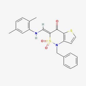 (3Z)-1-benzyl-3-{[(2,5-dimethylphenyl)amino]methylene}-1H-thieno[3,2-c][1,2]thiazin-4(3H)-one 2,2-dioxide