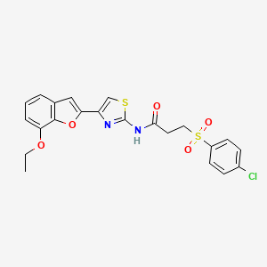 3-((4-chlorophenyl)sulfonyl)-N-(4-(7-ethoxybenzofuran-2-yl)thiazol-2-yl)propanamide