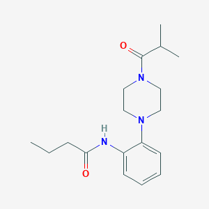 molecular formula C18H27N3O2 B237779 N-[2-(4-isobutyryl-1-piperazinyl)phenyl]butanamide 