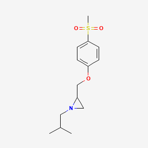 1-(2-Methylpropyl)-2-[(4-methylsulfonylphenoxy)methyl]aziridine