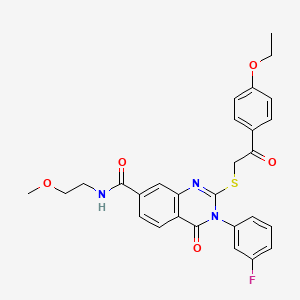 2-{[2-(4-ethoxyphenyl)-2-oxoethyl]sulfanyl}-3-(3-fluorophenyl)-N-(2-methoxyethyl)-4-oxo-3,4-dihydroquinazoline-7-carboxamide