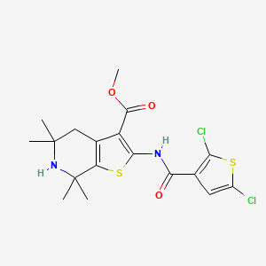B2377890 Methyl 2-(2,5-dichlorothiophene-3-carboxamido)-5,5,7,7-tetramethyl-4,5,6,7-tetrahydrothieno[2,3-c]pyridine-3-carboxylate CAS No. 864860-31-1