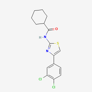 molecular formula C16H16Cl2N2OS B2377921 N-[4-(3,4-dichlorophenyl)-1,3-thiazol-2-yl]cyclohexanecarboxamide CAS No. 476281-06-8