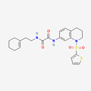 molecular formula C23H27N3O4S2 B2377927 N1-(2-(cyclohex-1-en-1-yl)ethyl)-N2-(1-(thiophen-2-ylsulfonyl)-1,2,3,4-tetrahydroquinolin-7-yl)oxalamide CAS No. 898448-28-7