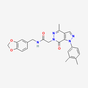 molecular formula C24H23N5O4 B2377929 N-(benzo[d][1,3]dioxol-5-ylmethyl)-2-(1-(3,4-dimethylphenyl)-4-methyl-7-oxo-1H-pyrazolo[3,4-d]pyridazin-6(7H)-yl)acetamide CAS No. 941973-53-1
