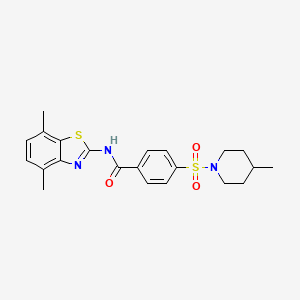 molecular formula C22H25N3O3S2 B2377932 N-(4,7-dimethylbenzo[d]thiazol-2-yl)-4-((4-methylpiperidin-1-yl)sulfonyl)benzamide CAS No. 851080-54-1