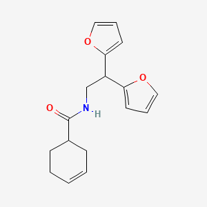 molecular formula C17H19NO3 B2377943 N-[2,2-bis(furan-2-yl)ethyl]cyclohex-3-ene-1-carboxamide CAS No. 2320669-95-0