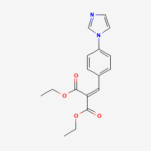 molecular formula C17H18N2O4 B2377957 diethyl 2-{[4-(1H-imidazol-1-yl)phenyl]methylene}malonate CAS No. 147471-14-5