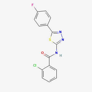 molecular formula C15H9ClFN3OS B2377965 2-chloro-N-(5-(4-fluorophenyl)-1,3,4-thiadiazol-2-yl)benzamide CAS No. 391226-48-5