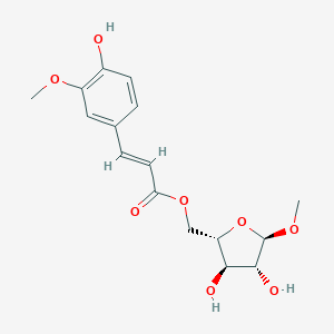 molecular formula C16H20O8 B237800 Methyl 5-O-feruloylarabinofuranoside CAS No. 134796-38-6