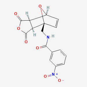 molecular formula C16H12N2O7 B2378041 exo-cis-(+/-)-1-(Benzylamido-methyl-3-nitro)-7-oxabicyclo[2.2.1]hept-5-en-2,3-dicarboxylic anhydride CAS No. 1418113-65-1
