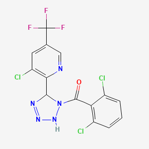 [5-[3-Chloro-5-(trifluoromethyl)pyridin-2-yl]-2,5-dihydrotetrazol-1-yl]-(2,6-dichlorophenyl)methanone