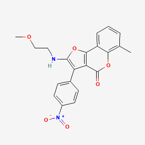 2-((2-methoxyethyl)amino)-6-methyl-3-(4-nitrophenyl)-4H-furo[3,2-c]chromen-4-one