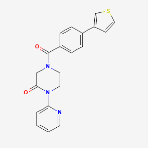 1-(Pyridin-2-yl)-4-(4-(thiophen-3-yl)benzoyl)piperazin-2-one