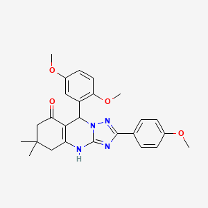9-(2,5-dimethoxyphenyl)-2-(4-methoxyphenyl)-6,6-dimethyl-5,6,7,9-tetrahydro-[1,2,4]triazolo[5,1-b]quinazolin-8(4H)-one