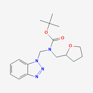 molecular formula C17H24N4O3 B2378056 tert-Butyl N-(1H-1,2,3-benzotriazol-1-ylmethyl)-N-(oxolan-2-ylmethyl)carbamate CAS No. 1131148-27-0