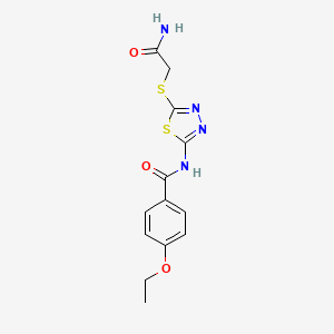 molecular formula C13H14N4O3S2 B2378057 N-(5-((2-amino-2-oxoethyl)thio)-1,3,4-thiadiazol-2-yl)-4-ethoxybenzamide CAS No. 893150-73-7
