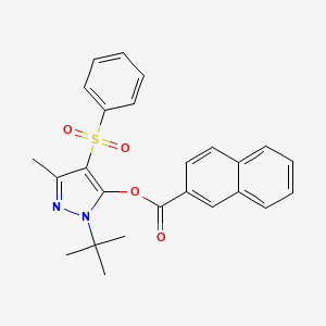 [4-(Benzenesulfonyl)-2-tert-butyl-5-methylpyrazol-3-yl] naphthalene-2-carboxylate