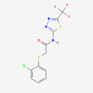2-[(2-chlorophenyl)sulfanyl]-N-[5-(trifluoromethyl)-1,3,4-thiadiazol-2-yl]acetamide