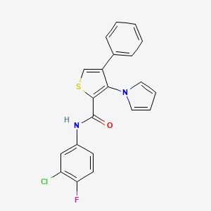 N-(3-chloro-4-fluorophenyl)-4-phenyl-3-(1H-pyrrol-1-yl)thiophene-2-carboxamide