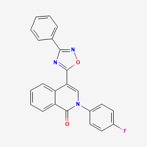 2-(4-fluorophenyl)-4-(3-phenyl-1,2,4-oxadiazol-5-yl)isoquinolin-1(2H)-one