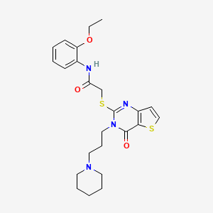 N-(2-ethoxyphenyl)-2-((4-oxo-3-(3-(piperidin-1-yl)propyl)-3,4-dihydrothieno[3,2-d]pyrimidin-2-yl)thio)acetamide