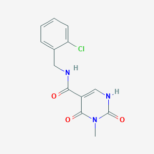 molecular formula C13H12ClN3O3 B2378097 N-(2-chlorobenzyl)-3-methyl-2,4-dioxo-1,2,3,4-tetrahydropyrimidine-5-carboxamide CAS No. 1396784-42-1