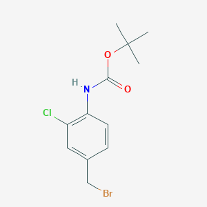 molecular formula C12H15BrClNO2 B2378100 tert-Butyl (4-(bromomethyl)-2-chlorophenyl)carbamate CAS No. 885020-88-2