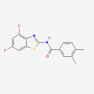 molecular formula C16H12F2N2OS B2378107 N-(4,6-difluoro-1,3-benzothiazol-2-yl)-3,4-dimethylbenzamide CAS No. 868368-69-8
