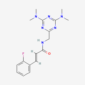 molecular formula C17H21FN6O B2378124 (E)-N-((4,6-bis(dimethylamino)-1,3,5-triazin-2-yl)methyl)-3-(2-fluorophenyl)acrylamide CAS No. 2035006-69-8
