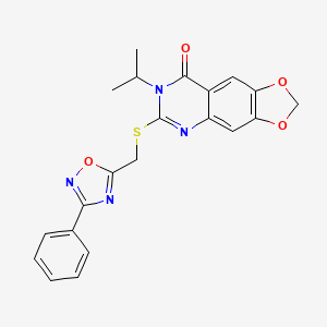 7-isopropyl-6-{[(3-phenyl-1,2,4-oxadiazol-5-yl)methyl]thio}[1,3]dioxolo[4,5-g]quinazolin-8(7H)-one